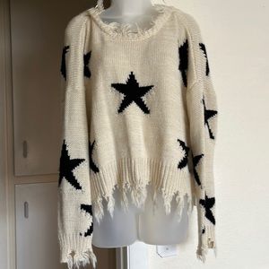 Katwalk Distressed Star Sweater